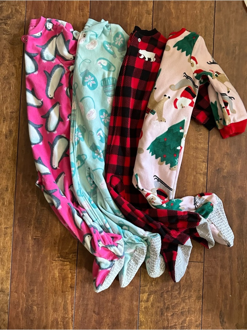 Kids Holiday and Animal Print Footed Pajama Set - Multiple Colors